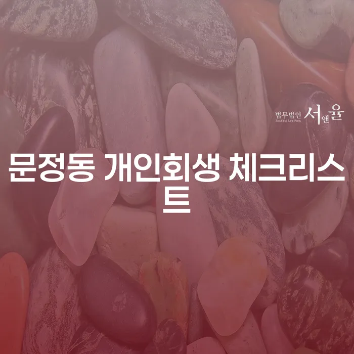 문정동 개인회생 체크리스트