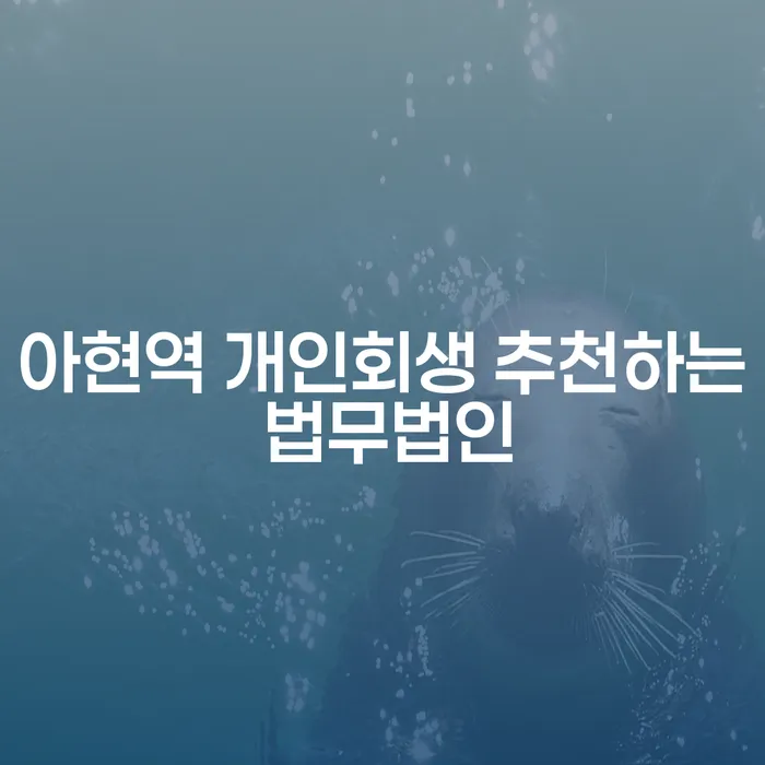 아현역 개인회생 추천하는 법무법인