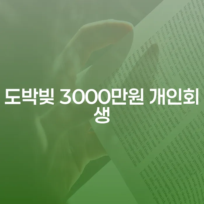 도박빚 3000만원, 개인회생이 가능한가요?